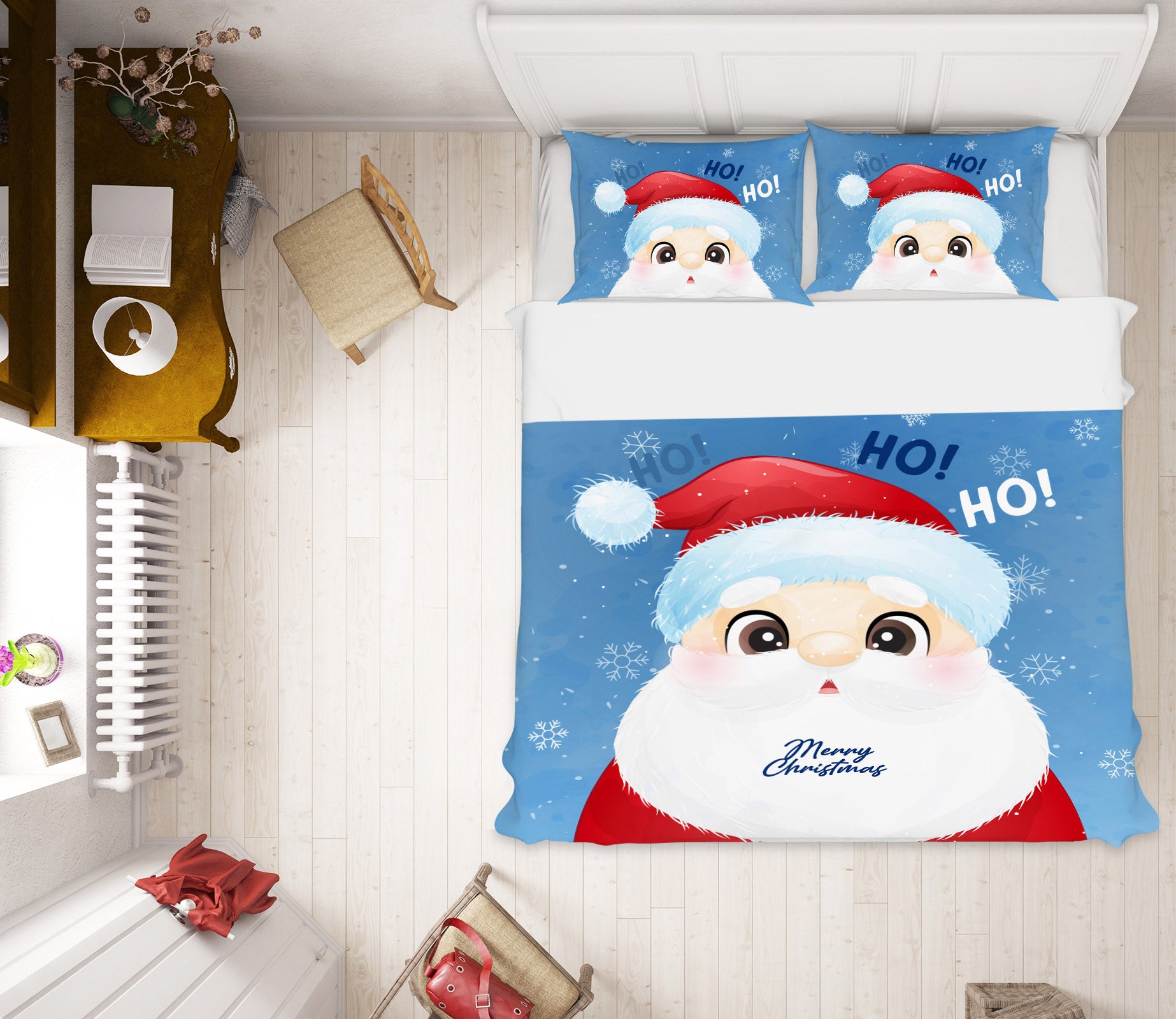 3D Santa Claus 61114 Bed Pillowcases Quilt