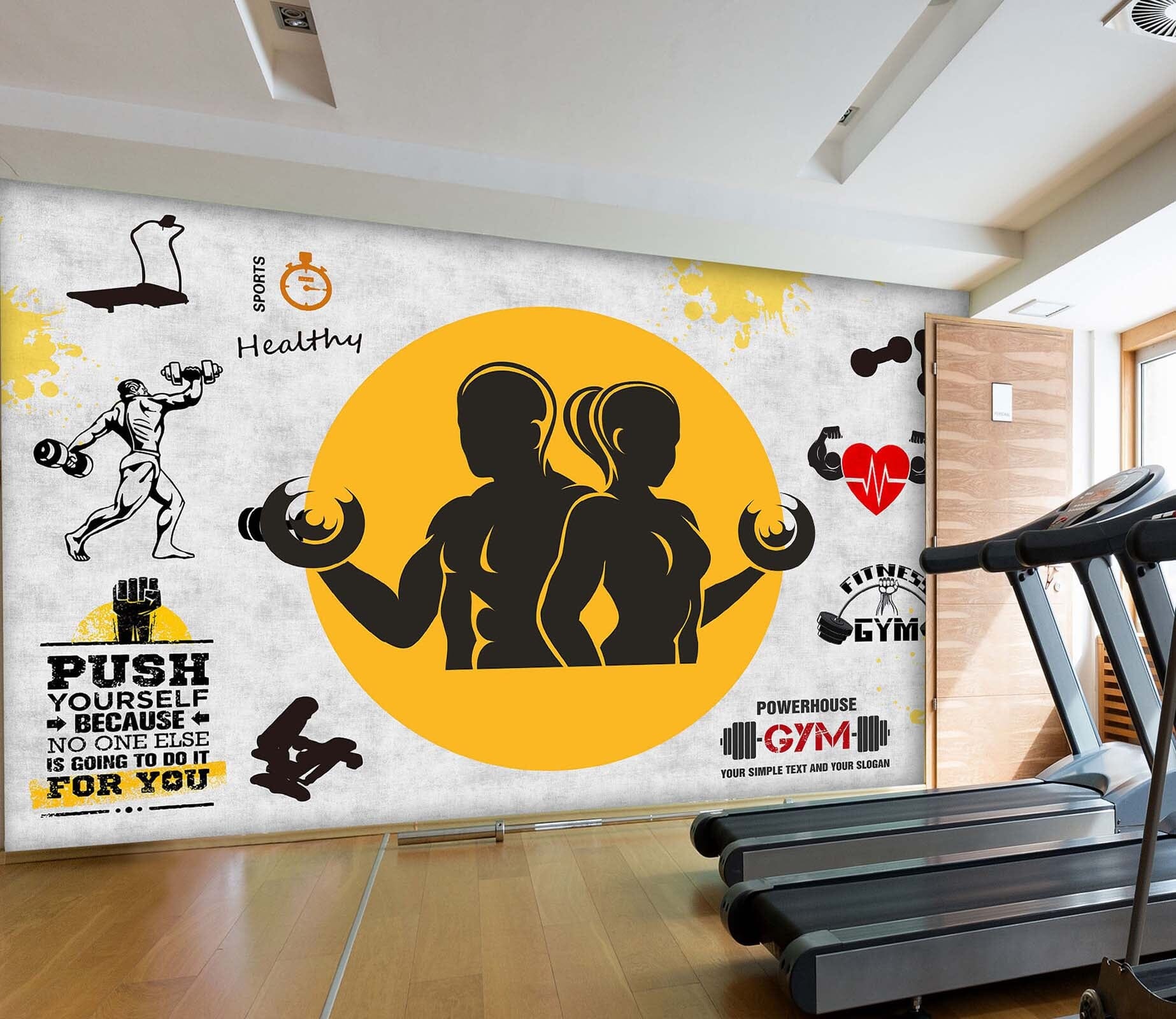 3D Dumbbell Exercise 243 Wall Murals Wallpaper AJ Wallpaper 2 