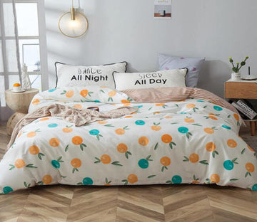 3D Yellow-Green Oranges 4189 Bed Pillowcases Quilt