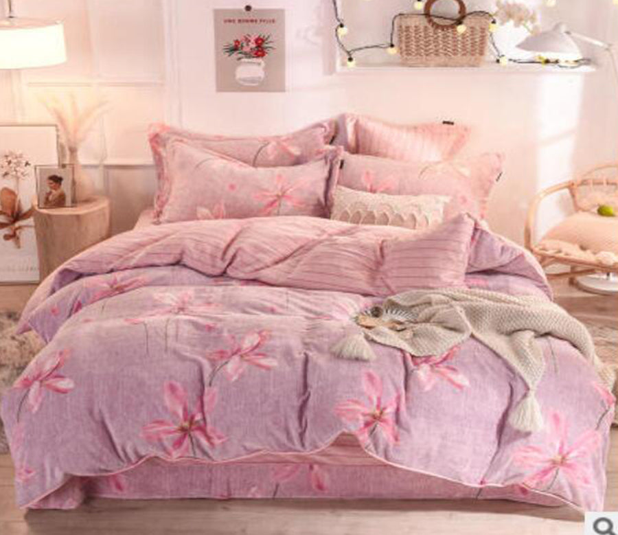 3D Pink Flower 20092 Bed Pillowcases Quilt
