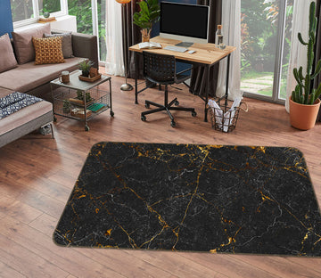 3D Black Pattern 25237 Non Slip Rug Mat