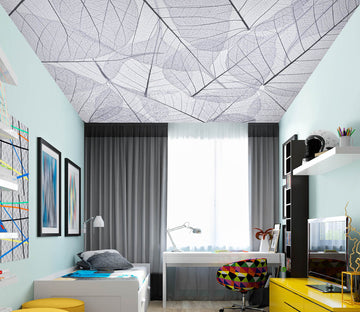 3D Gray Leaf Texture 2565 Assaf Frank Ceiling Wallpaper Murals