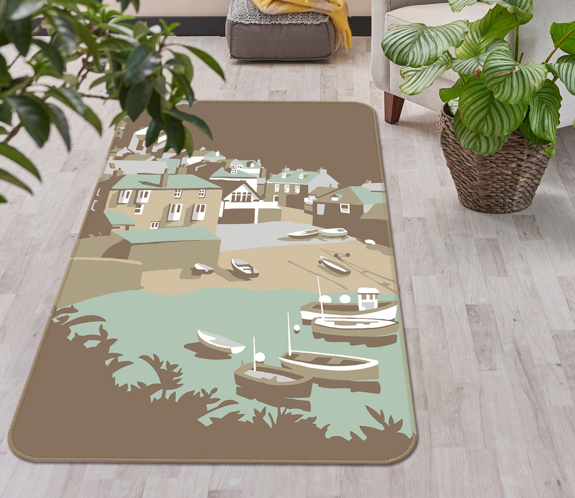 3D Port Isaac 84292 Steve Read Rug Non Slip Rug Mat