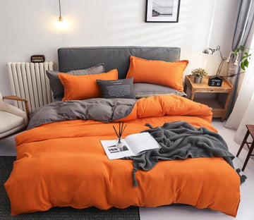 3D Orange 12103 Bed Pillowcases Quilt