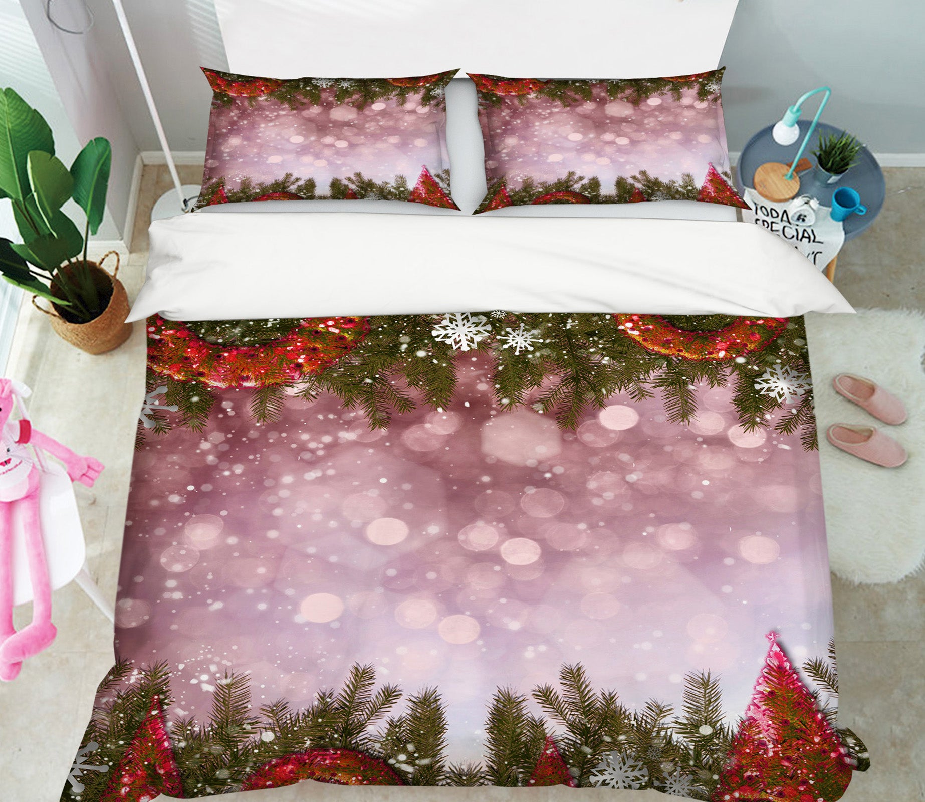 3D Branches Snowflake 51105 Christmas Quilt Duvet Cover Xmas Bed Pillowcases