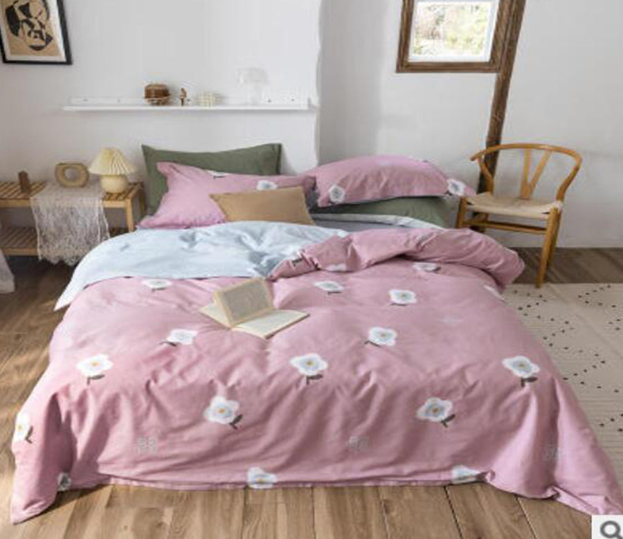 3D White Flowers 30314 Bed Pillowcases Quilt