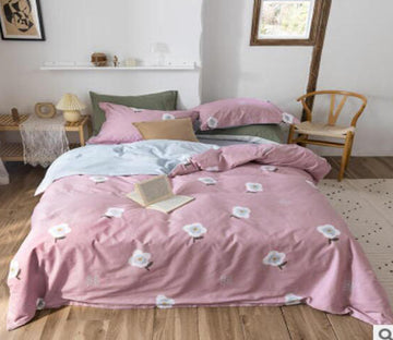 3D White Flowers 30314 Bed Pillowcases Quilt