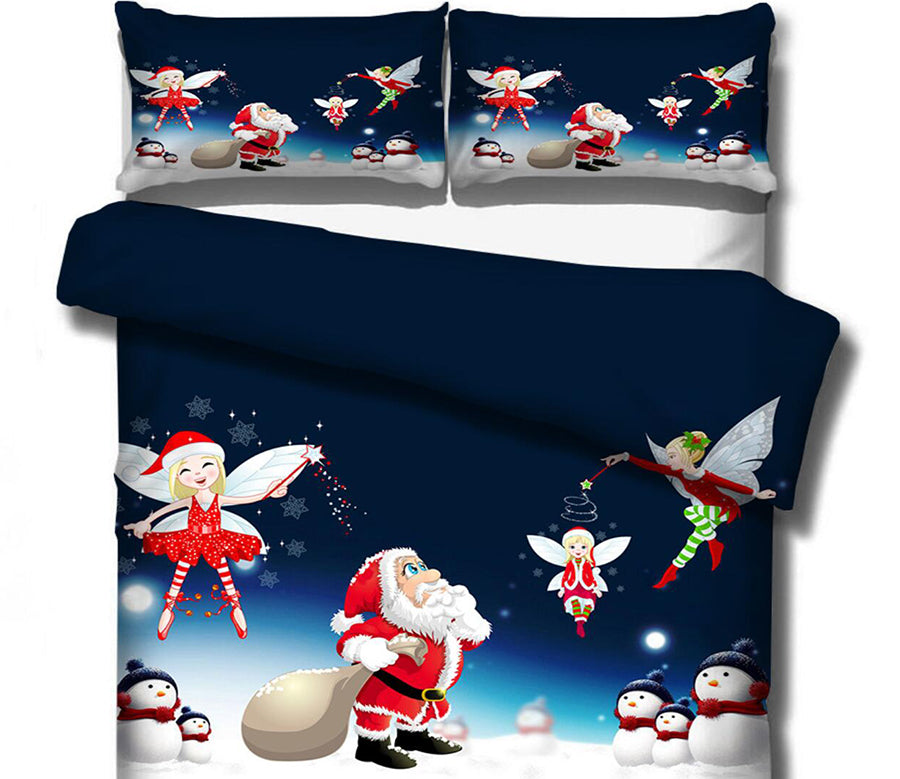 3D Santa Elf 46052 Christmas Quilt Duvet Cover Xmas Bed Pillowcases