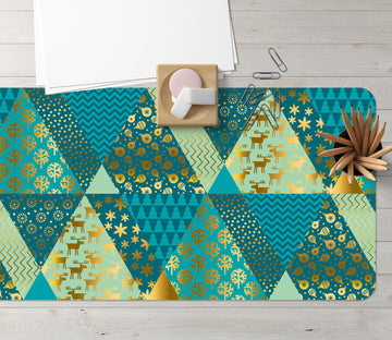 3D Green Triangle 51222 Christmas Desk Mat Xmas