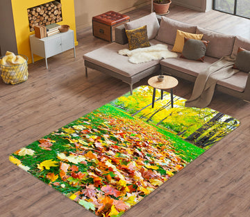3D Fallen Leaves Forest 33039 Non Slip Rug Mat