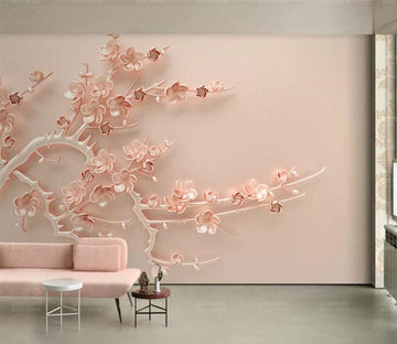 3D Pink Flowers WC113 Wall Murals Wallpaper AJ Wallpaper 2 