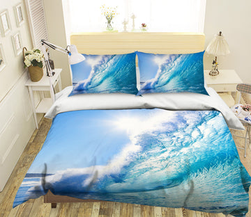 3D Sun And Waves 059 Bed Pillowcases Quilt