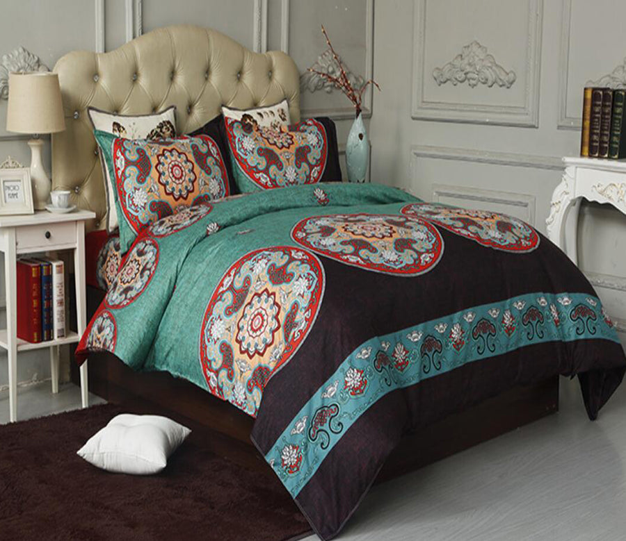 3D Green Pattern 6035 Bed Pillowcases Quilt