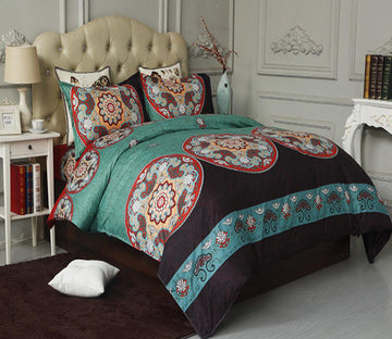 3D Green Pattern 6035 Bed Pillowcases Quilt