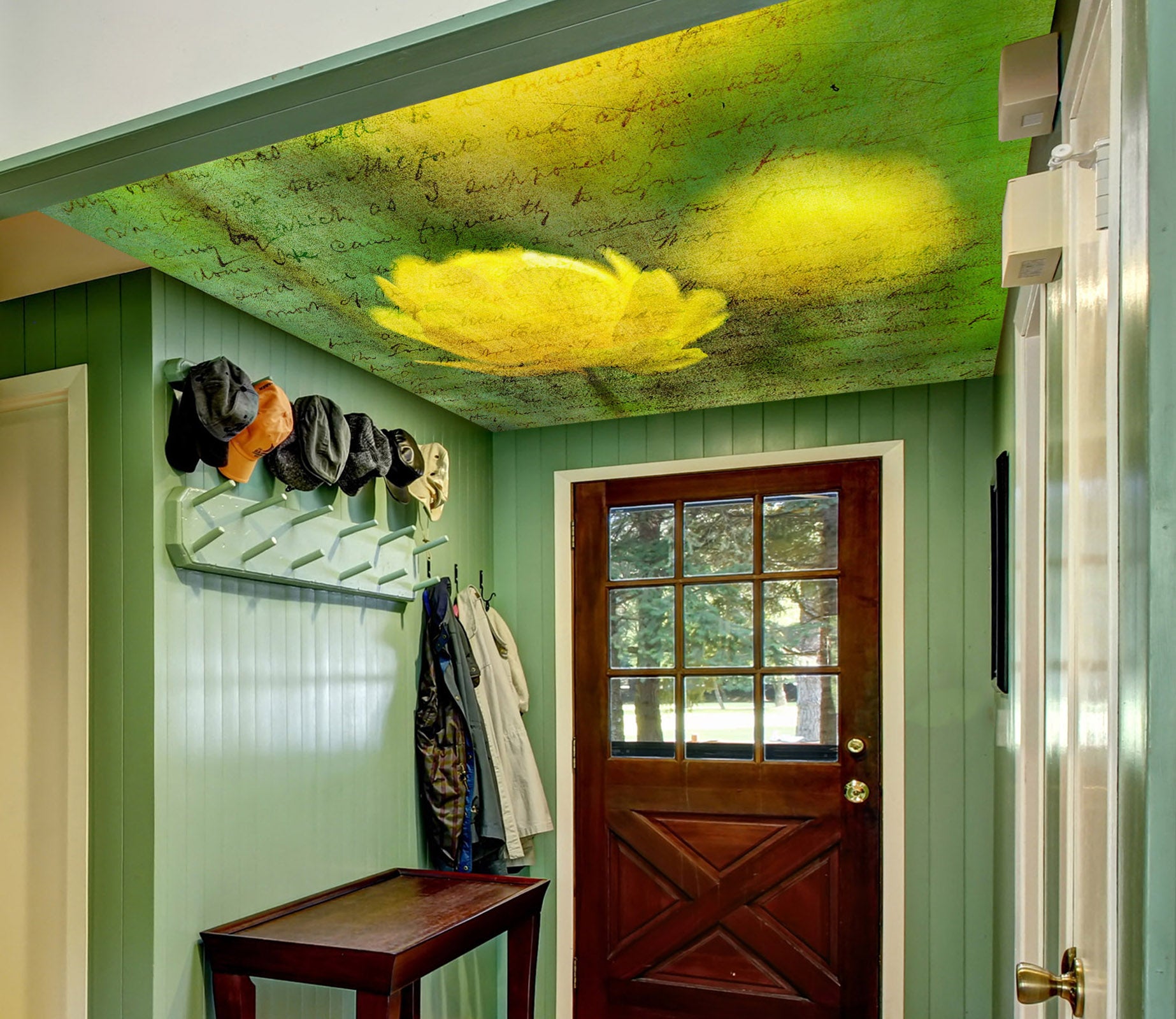 3D Yellow Flower Letters 2575 Assaf Frank Ceiling Wallpaper Murals