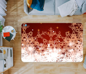 3D Snowflake 55003 Christmas Non Slip Rug Mat Xmas