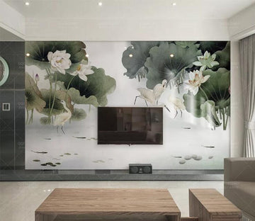 3D Lotus Flower WC149 Wall Murals Wallpaper AJ Wallpaper 2 