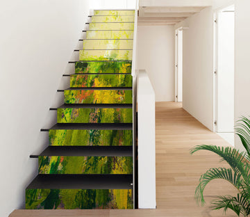3D Green Bokeh Oil Painting 9056 Allan P. Friedlander Stair Risers