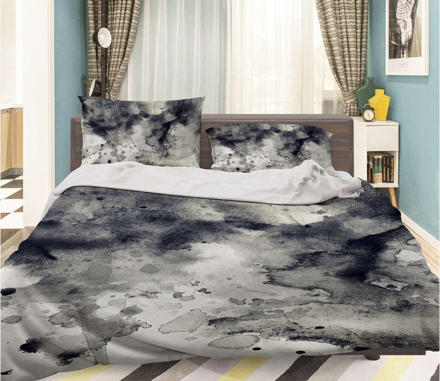 3D Abstract Ink Painting 003 Bed Pillowcases Quilt Wallpaper AJ Wallpaper 