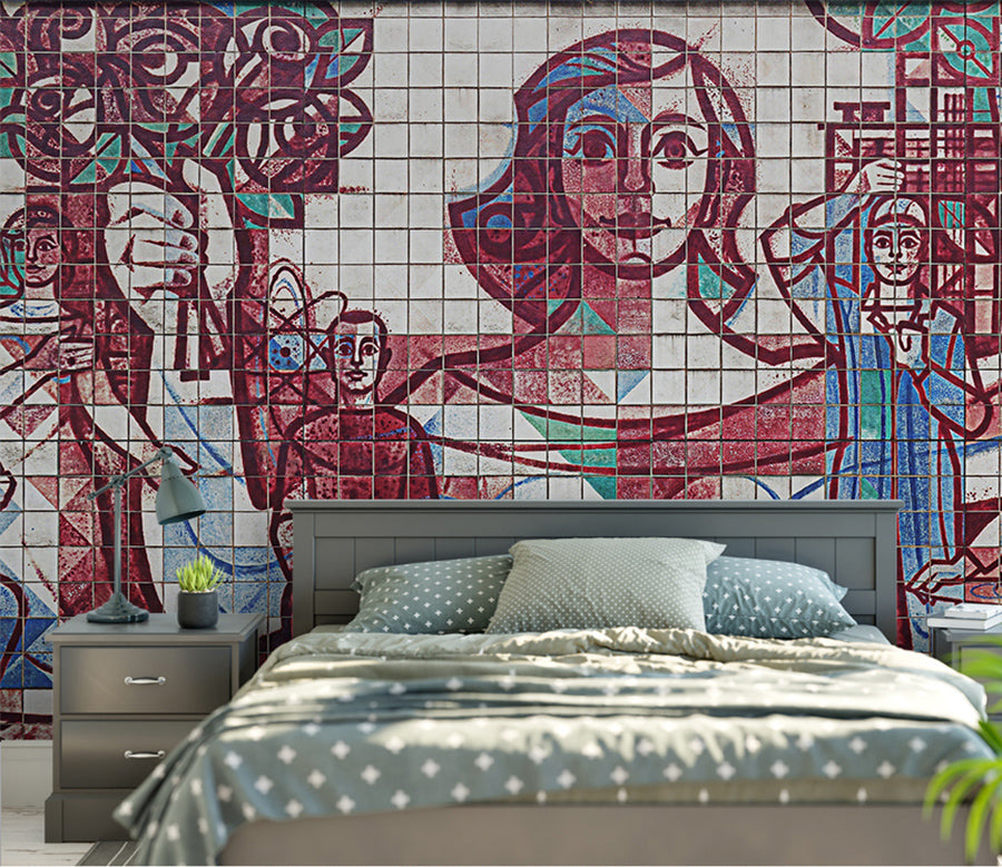 3D Sketch Girl WC023 Wall Murals