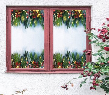 3D Christmas Tree 43116 Christmas Window Film Print Sticker Cling Stained Glass Xmas