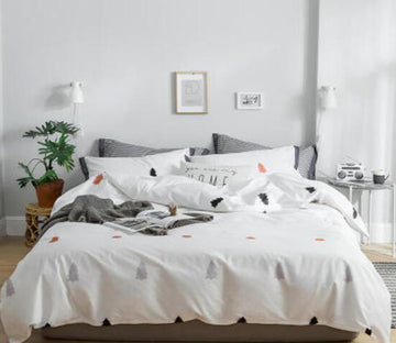 3D White 18110 Bed Pillowcases Quilt