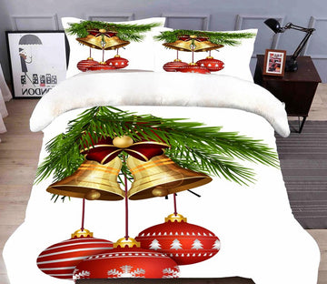 3D Bells 45199 Christmas Quilt Duvet Cover Xmas Bed Pillowcases