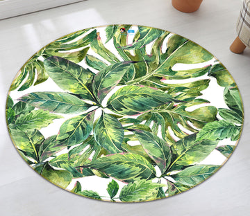 3D Leaves 71257 Round Non Slip Rug Mat