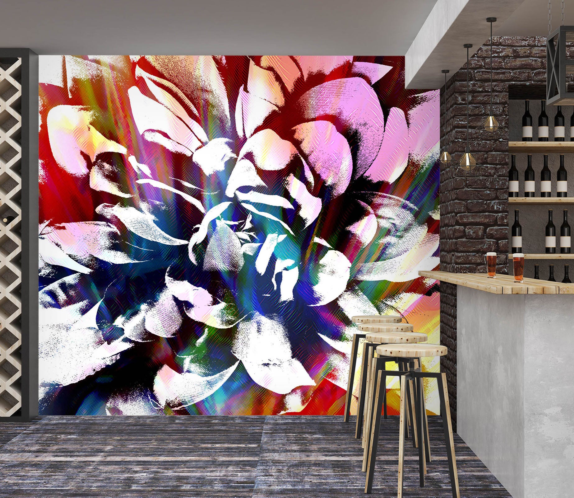 3D Flower Pattern 19117 Shandra Smith Wall Mural Wall Murals