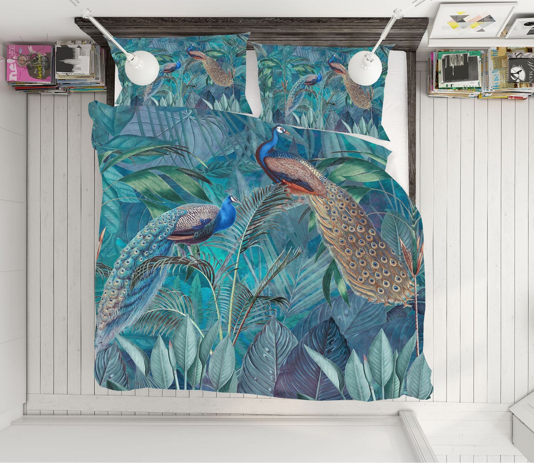 3D Peacock Playing 116 Andrea haase Bedding Bed Pillowcases Quilt Quiet Covers AJ Creativity Home 