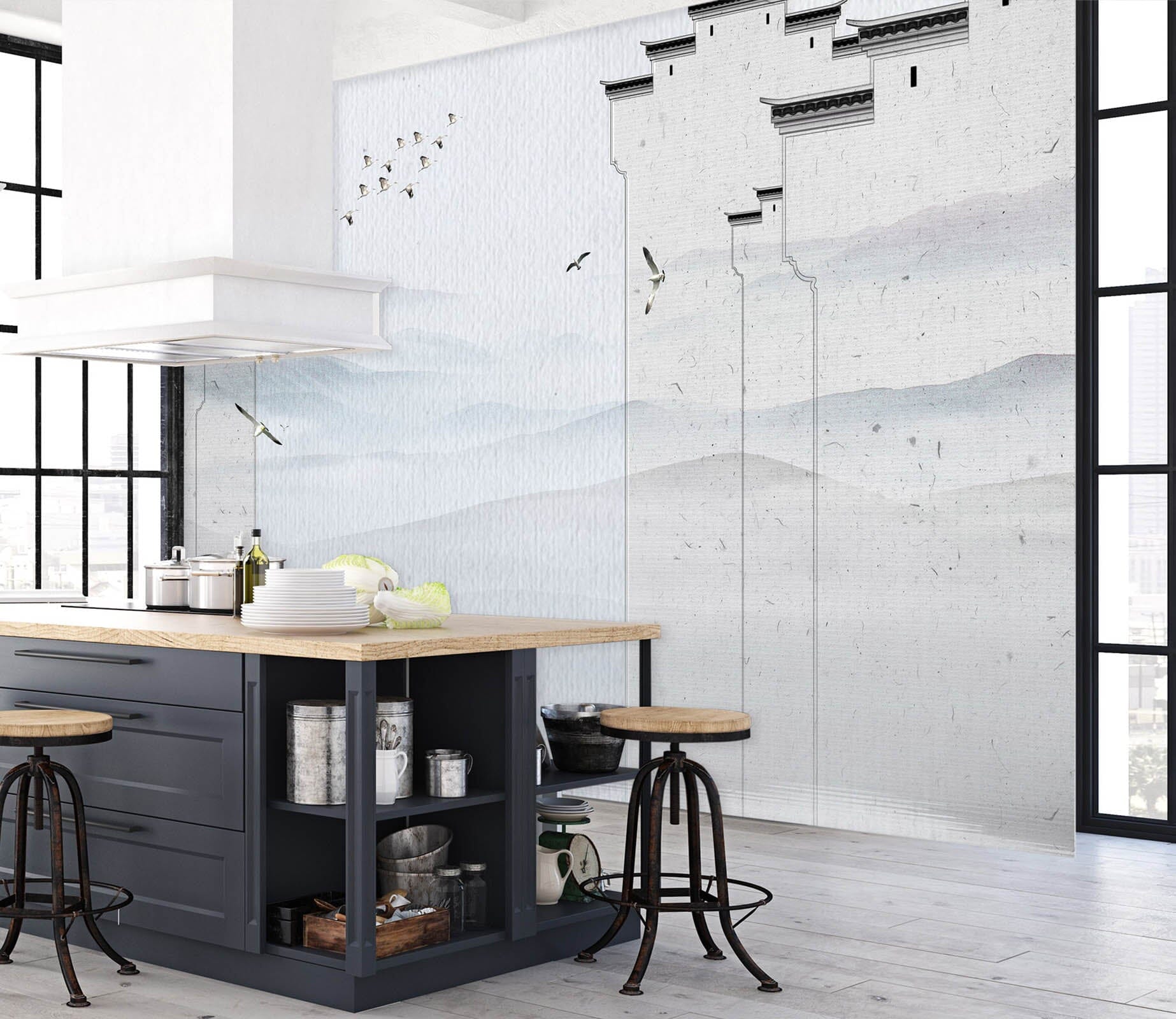 3D White City Wall 1597 Wall Murals Wallpaper AJ Wallpaper 2 