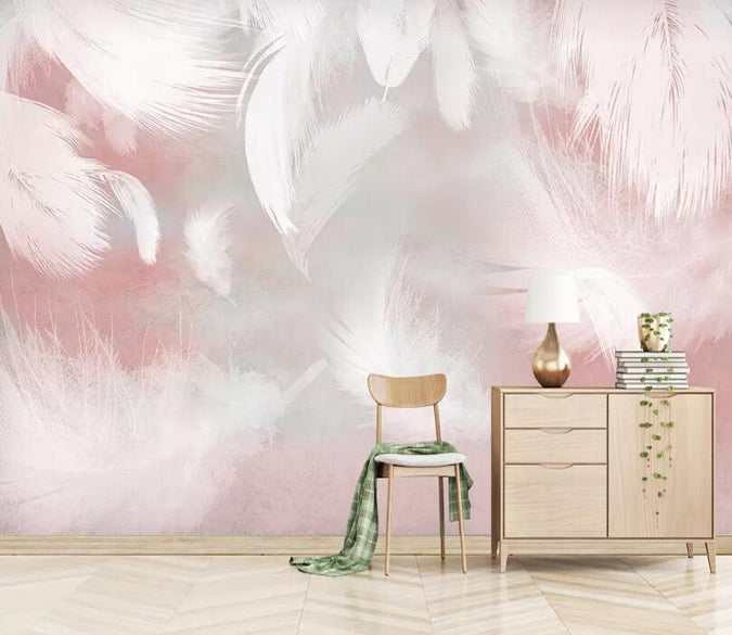 3D Pink Feather 1172 Wall Murals Wallpaper AJ Wallpaper 2 