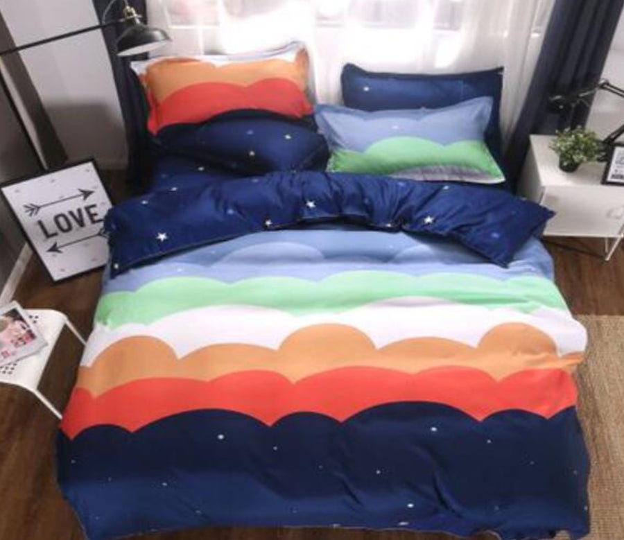 3D Color Wave 5200 Bed Pillowcases Quilt