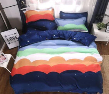 3D Color Wave 5200 Bed Pillowcases Quilt