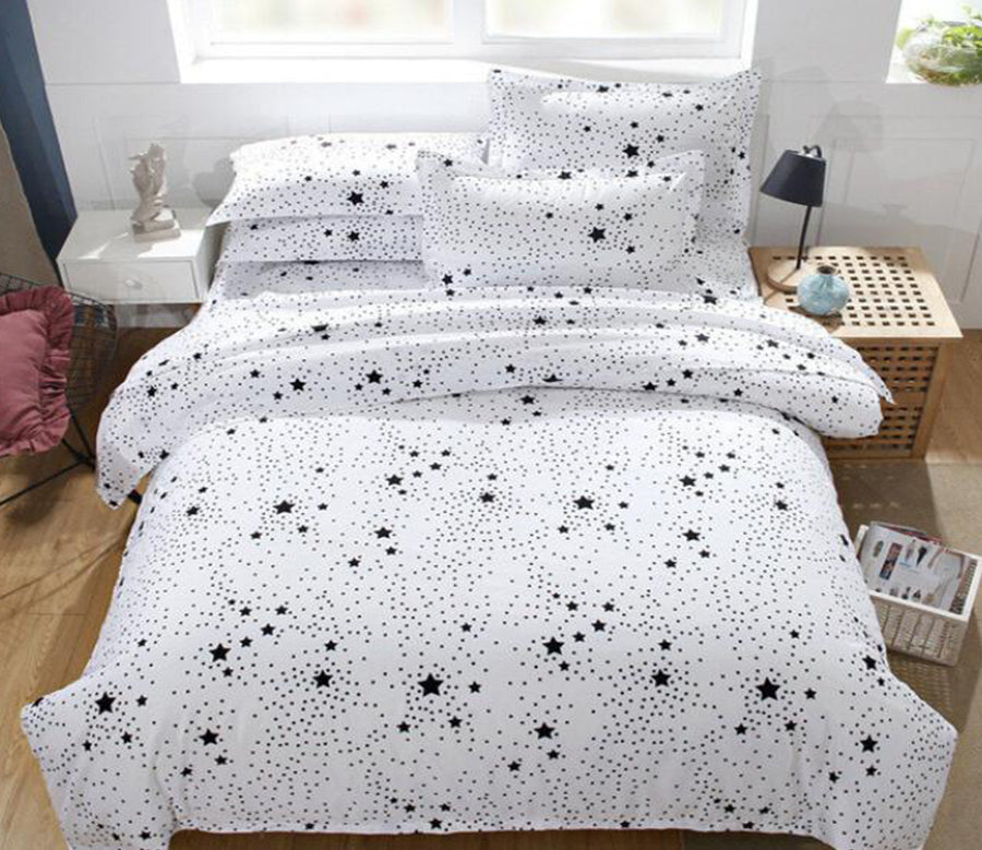 3D Black Stars 2121 Bed Pillowcases Quilt