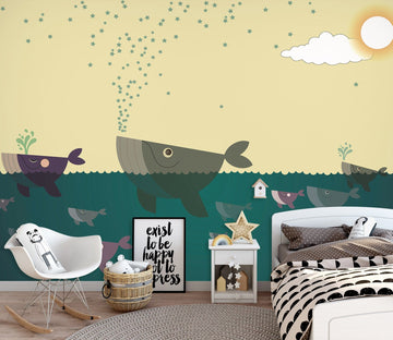 3D Painted Fish 018 Wall Murals Wallpaper AJ Wallpaper 2 