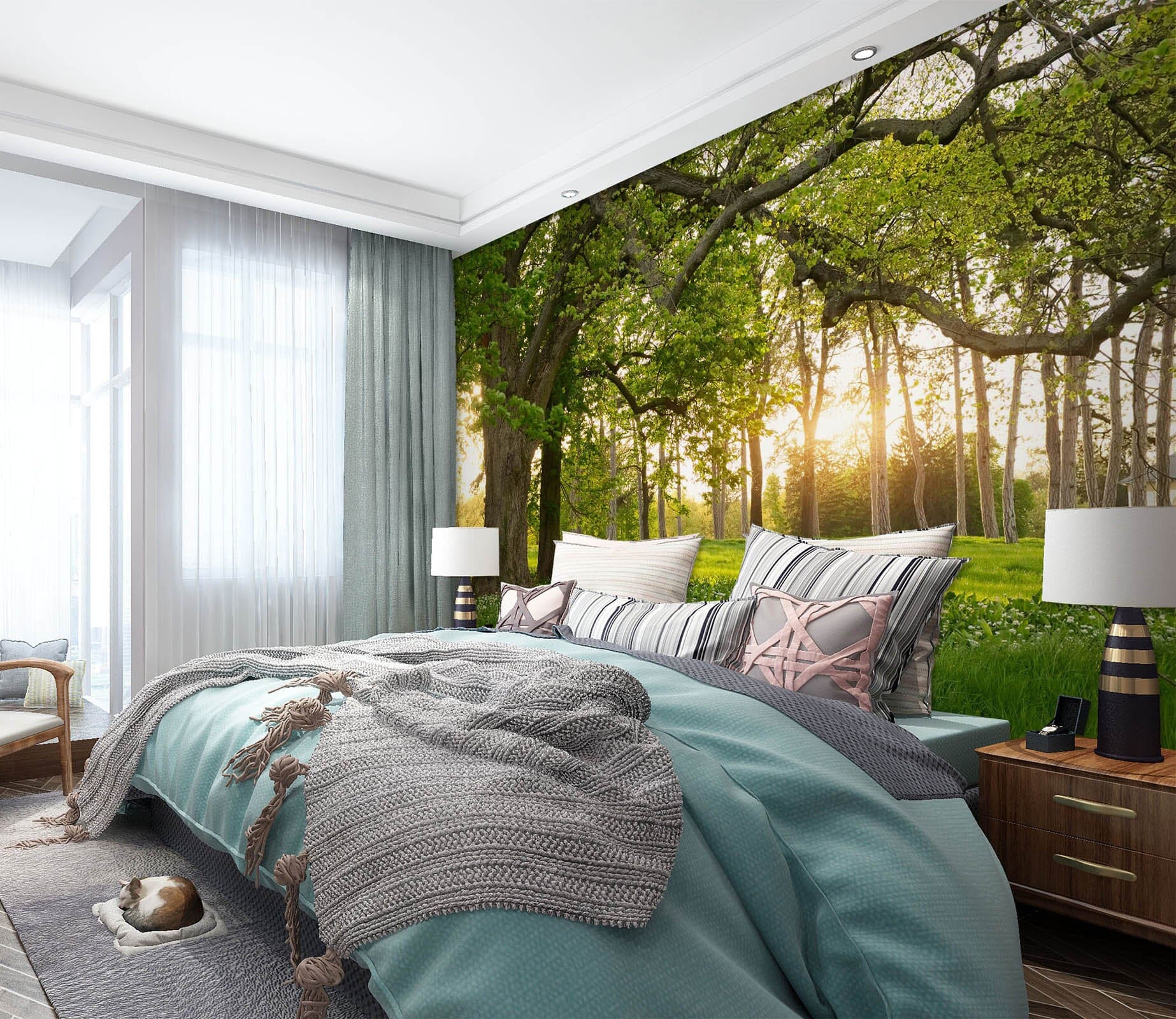 3D Grass Sunshine 1729 Wall Murals Wallpaper AJ Wallpaper 2 