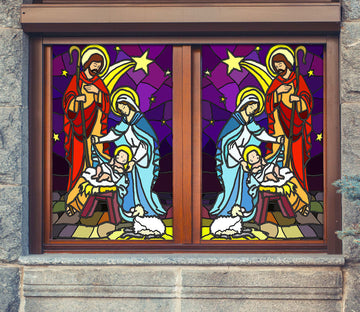 3D Religious Stars 113 Window Film Print Sticker Cling Stained Glass UV Block