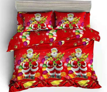 3D Santa Claus Pattern 46014 Christmas Quilt Duvet Cover Xmas Bed Pillowcases