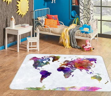 3D Color Cloth 201 World Map Non Slip Rug Mat Mat AJ Creativity Home 