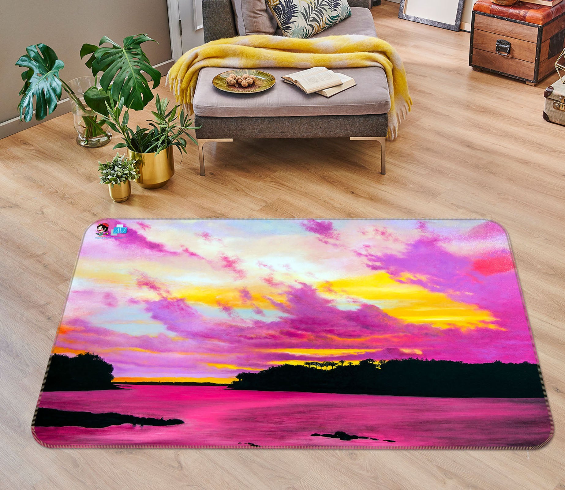 3D Pink Clouds 11138 Matthew Holden Bates Rug Non Slip Rug Mat