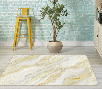 3D Light Yellow Marble Pattern 27111 Non Slip Rug Mat