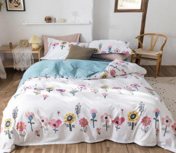 3D Row Of Flowers 13184 Bed Pillowcases Quilt