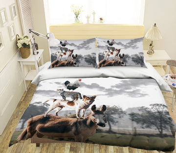 3D Donkey Puppy 037 Bed Pillowcases Quilt
