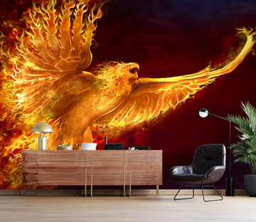 3D Flame Eagle 5002 Tom Wood Wall Mural Wall Murals