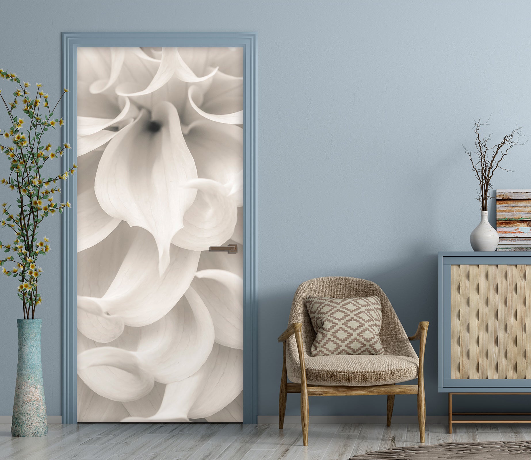 3D Lily Flower 5186 Assaf Frank Door Mural