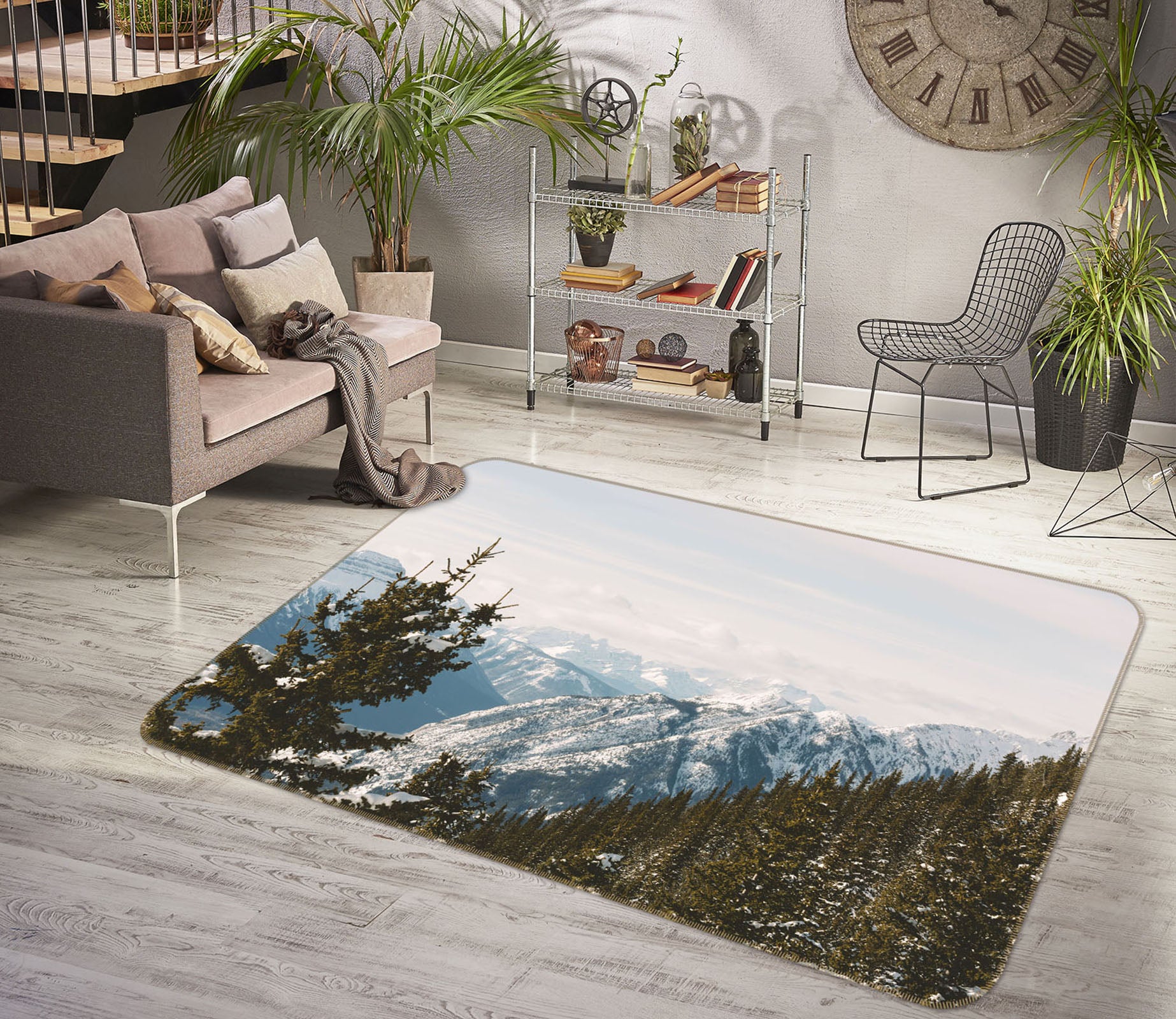 3D Mountain Forest 31108 Non Slip Rug Mat