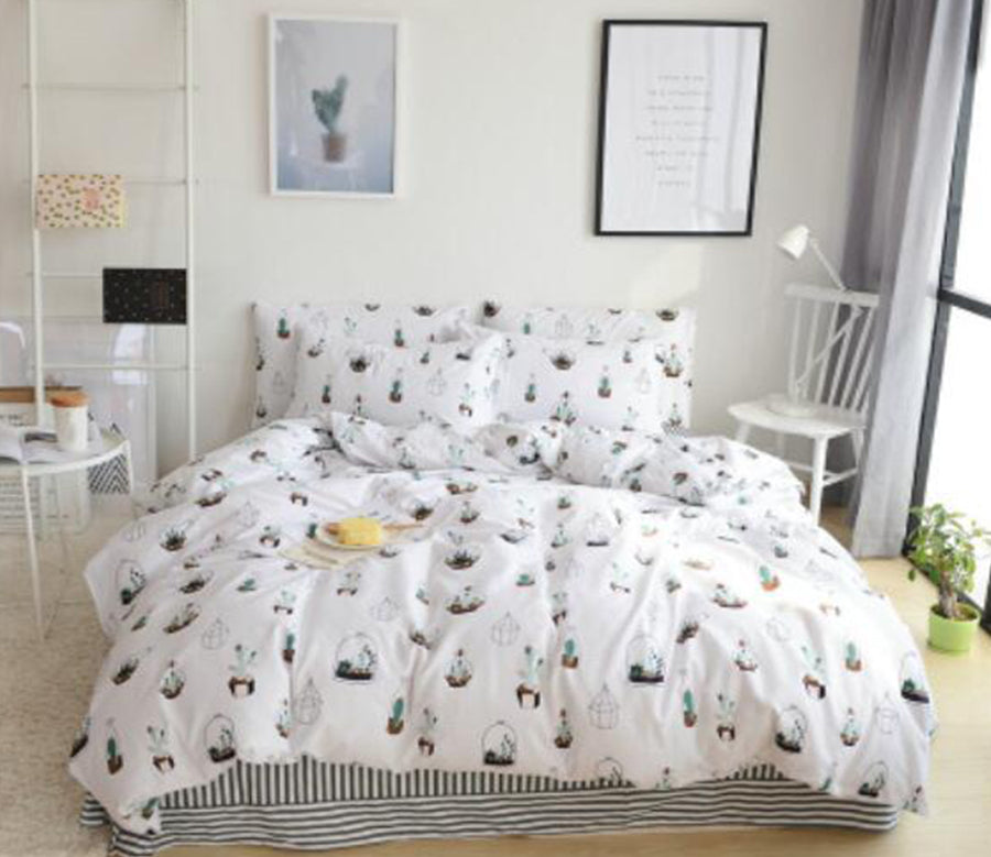 3D Cactus Potted 20292 Bed Pillowcases Quilt