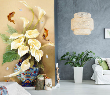3D White Flowers 1864 Wall Murals Wallpaper AJ Wallpaper 2 