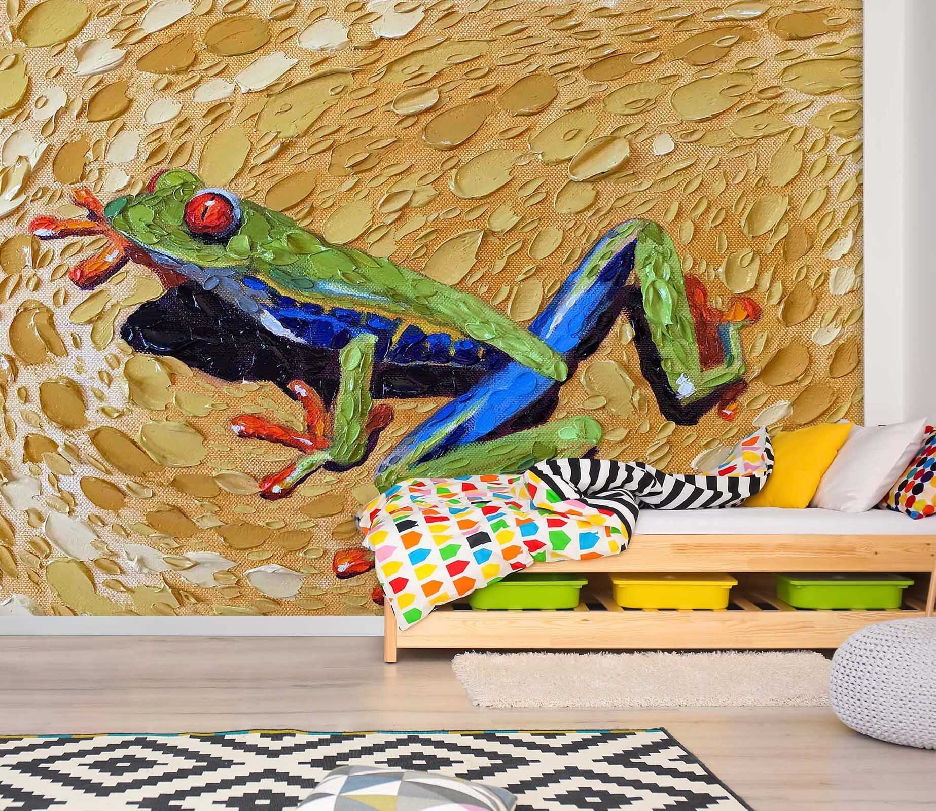 3D Toadly Awesome Frog 1425 Dena Tollefson Wall Mural Wall Murals Wallpaper AJ Wallpaper 2 